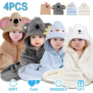 4PCS/Set Absorbent Baby Bath Towel