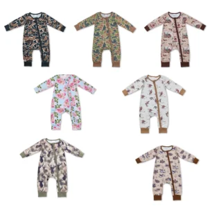 Bamboo Camo Floral Baby Jumpsuit Sleepwear