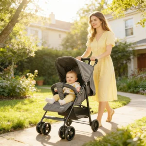 2-in-1 Baby metal frame Stroller, lightweight and foldable