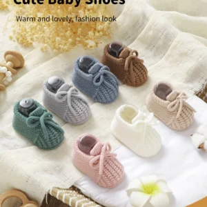 Baby Shoes Hand Knitting Newborn Booties 0-18m Soft Soled