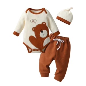 Cute Newborn Infant Bear Romper with Cap